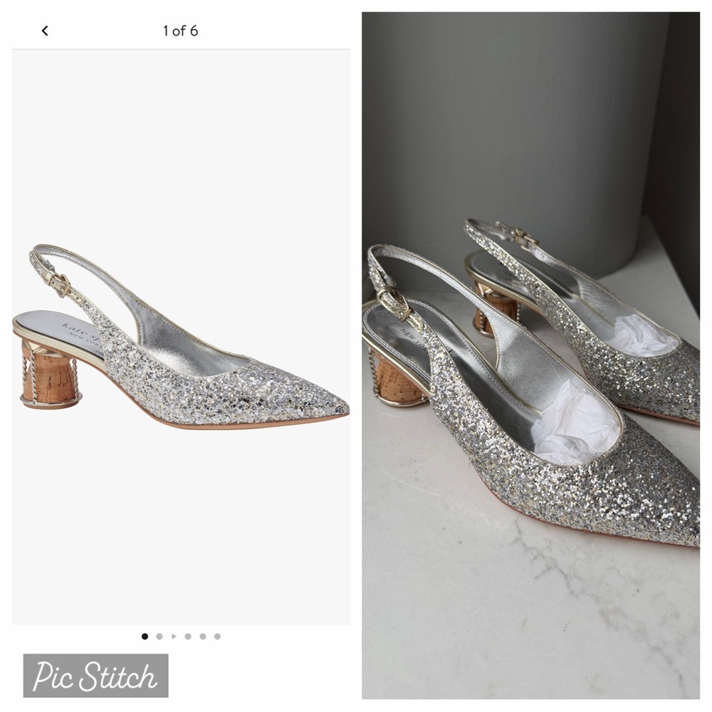 Kate Spade Soirée slingback champagne cork heels - 9.5 NIB